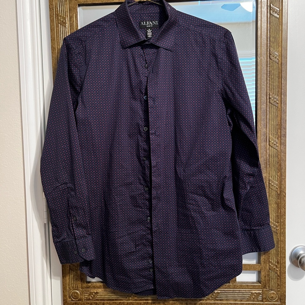 Alfani mens dress shirt, slim fit, medium